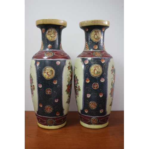 210 - Pair of Aged Large Exquisite Chinese Highly Decorative Vases - 61cm