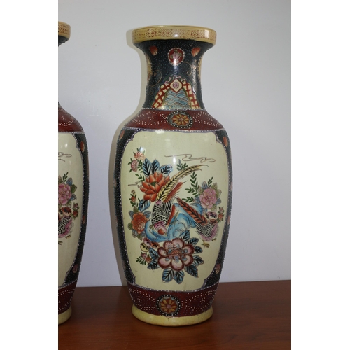 210 - Pair of Aged Large Exquisite Chinese Highly Decorative Vases - 61cm