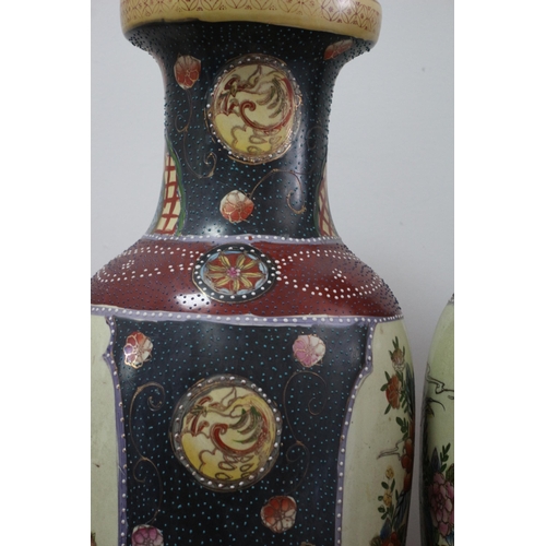 210 - Pair of Aged Large Exquisite Chinese Highly Decorative Vases - 61cm