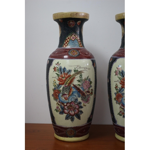 210 - Pair of Aged Large Exquisite Chinese Highly Decorative Vases - 61cm