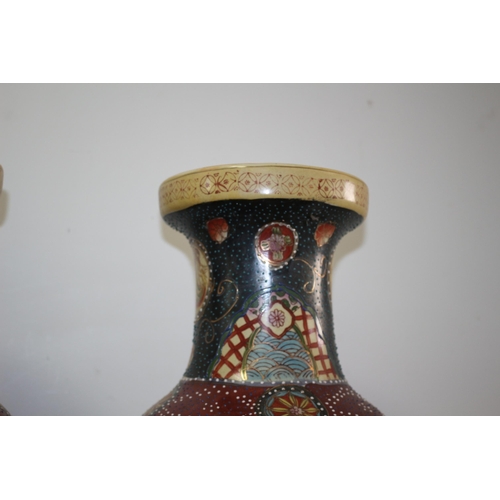 210 - Pair of Aged Large Exquisite Chinese Highly Decorative Vases - 61cm