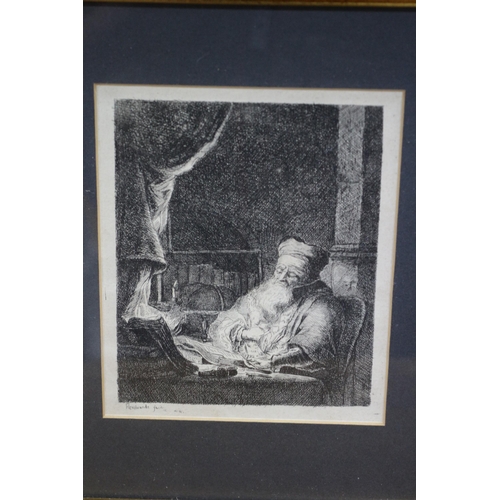 220 - Francesco Novelli Etching After Rembrandt c1790 Framed and Glazed