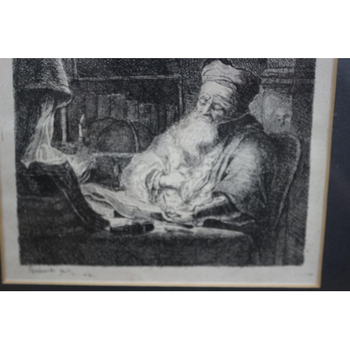 220 - Francesco Novelli Etching After Rembrandt c1790 Framed and Glazed