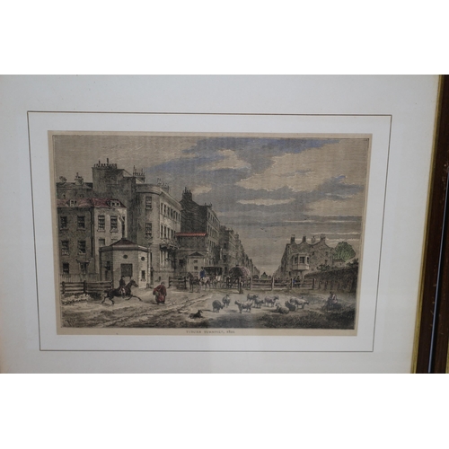 224 - 3 x 1800's Hand Coloured Engravings of London Scenes - Marylebone - Tyburn & Horseferry