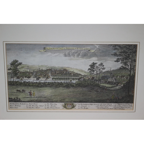 226 - 1749 Original Hand Coloured Engraving by Samuel & Nathaniel Buck - Titled: The North West Prospect o... 