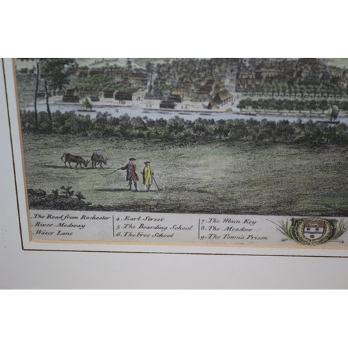 226 - 1749 Original Hand Coloured Engraving by Samuel & Nathaniel Buck - Titled: The North West Prospect o... 