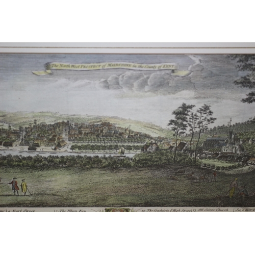 226 - 1749 Original Hand Coloured Engraving by Samuel & Nathaniel Buck - Titled: The North West Prospect o... 