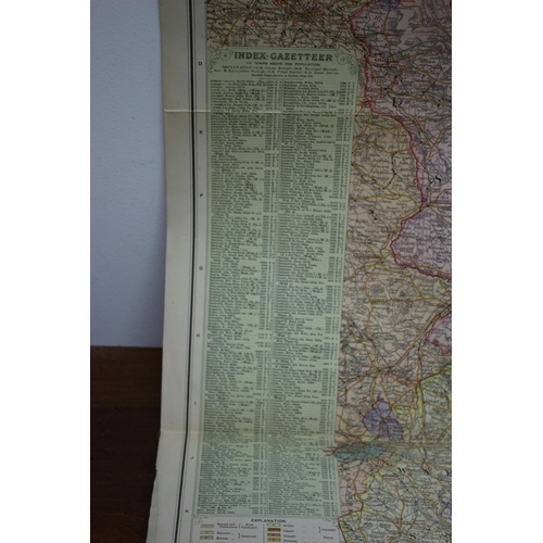 227 - 1912 Bacon's Fold Out Booklet Map of the South East and Central England - Fully Open Size: 122.5 x 9... 