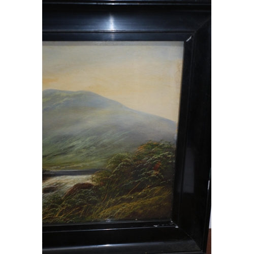 234 - Antique (Victorian), Indistinguishably Signed Oil on Board of a Landscape with Running Stream - 71 x... 