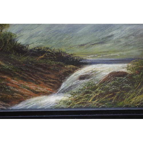 234 - Antique (Victorian), Indistinguishably Signed Oil on Board of a Landscape with Running Stream - 71 x... 