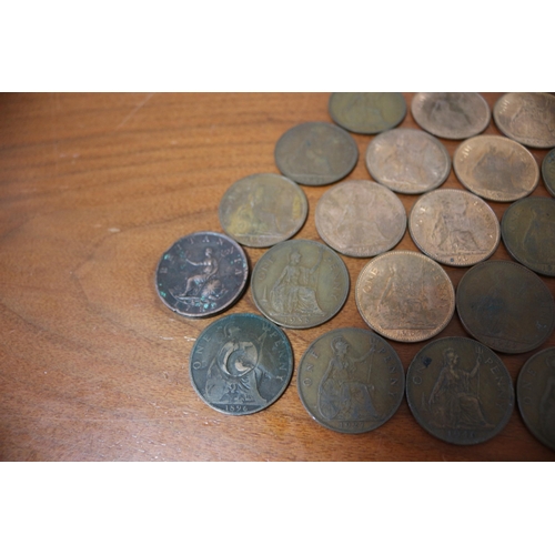 24 - Nice selection of Old Pennies 324g INC. 1799, 1863, 1896