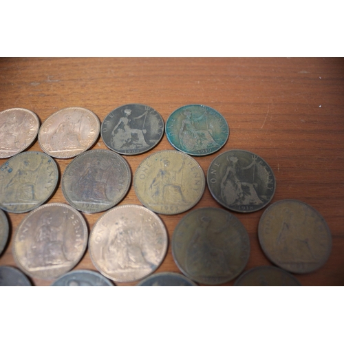 24 - Nice selection of Old Pennies 324g INC. 1799, 1863, 1896