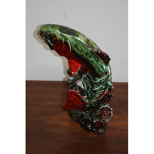 242 - Exquisite Anita Harris Signed Highly Coloured Fish, (Salmon), Large Figure - 24cm