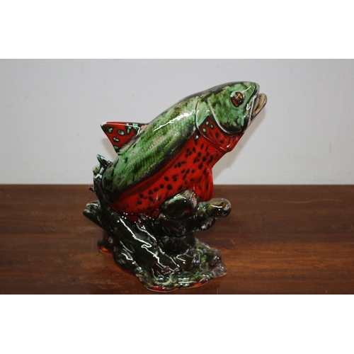 242 - Exquisite Anita Harris Signed Highly Coloured Fish, (Salmon), Large Figure - 24cm