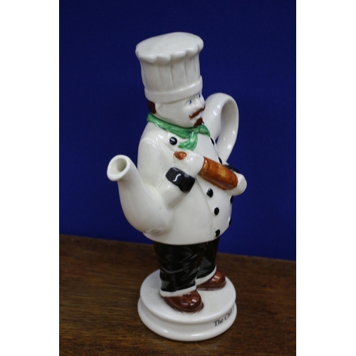 245 - Highly Collectable Tony Carter Pottery Tea Pot - The Chef - 22cm Tall