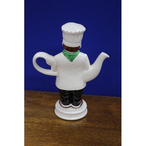 245 - Highly Collectable Tony Carter Pottery Tea Pot - The Chef - 22cm Tall