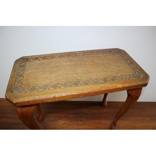 3 - English Oak side table with Carved Top