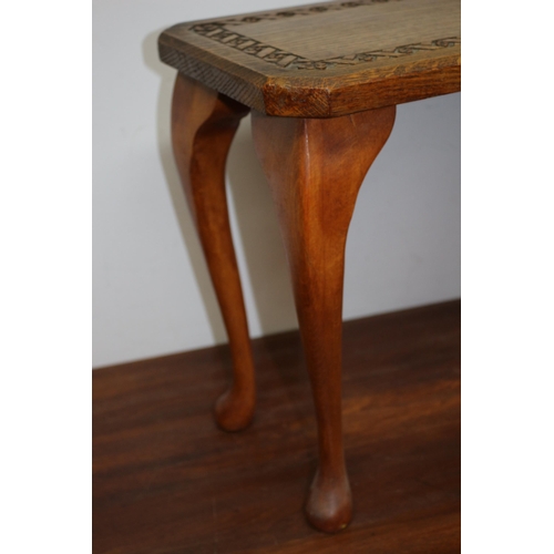 3 - English Oak side table with Carved Top