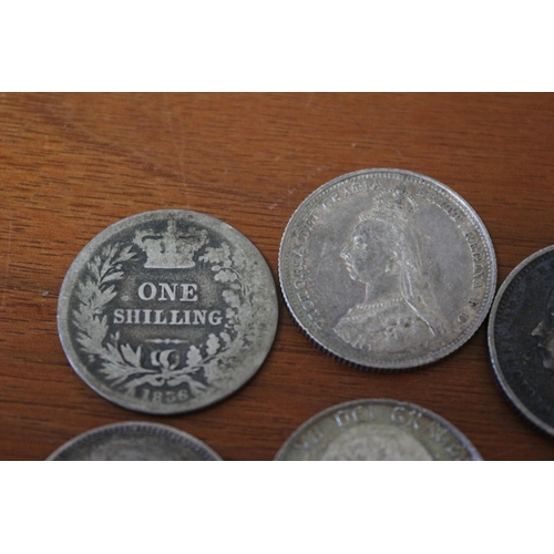 30 - Collection of 6 Sterling Silver One Shilling Coins