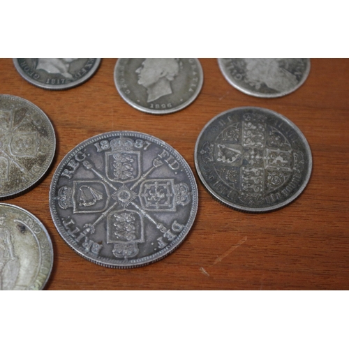 35 - Selection of Silver Florins + other coins from the 1800's