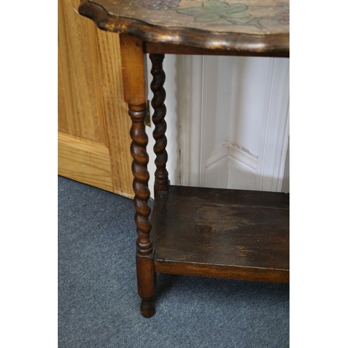 4 - Side table - Barley twist legs with grape decoration