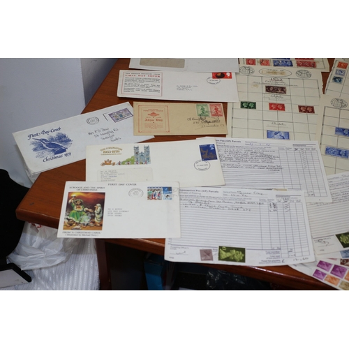 46 - Large quantity of Loose Stamps plus Vintage Postal Claim Forms