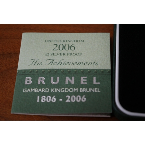 69 - 2006 2 Pound Silver Proof Coin Brunel, Royal Mint