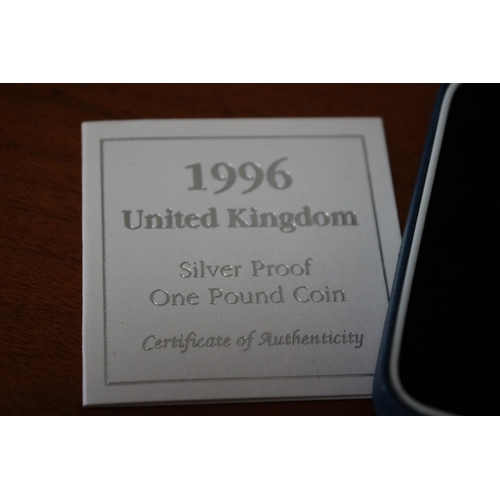 74 - 1996 UK Silver Proof 1 Pound Coin, Royal Mint