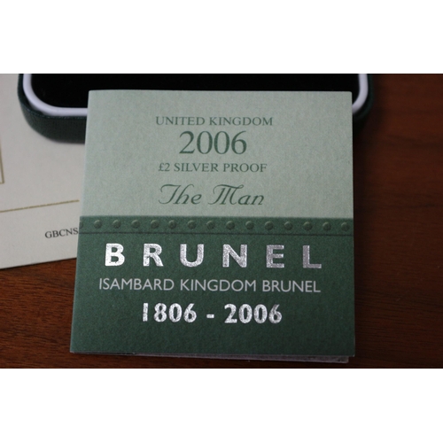 85 - Brunel Achievement 2 Pound Silver Proof Coin, Royal Mint