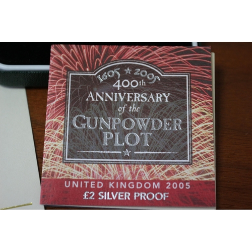 86 - 2005 Gunpowder Plot 2 Pound Silver Proof Coin, Royal Mint