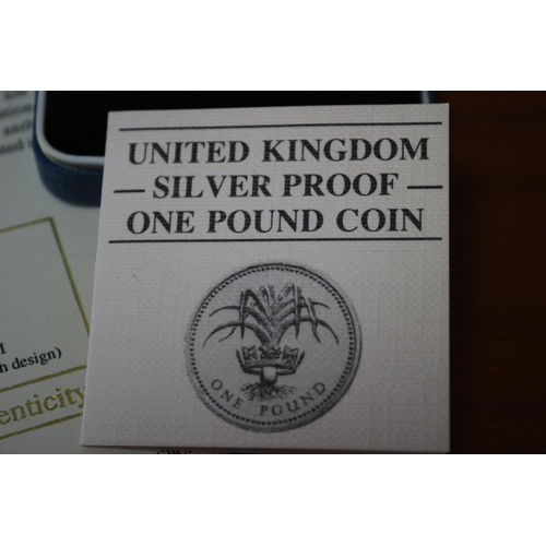 89 - 1985/1990 Welsh Silver Proof Pound, Royal Mint