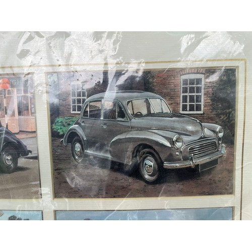 146 - Morris Minor Print plus a Model by Marks Model - Silver Plate