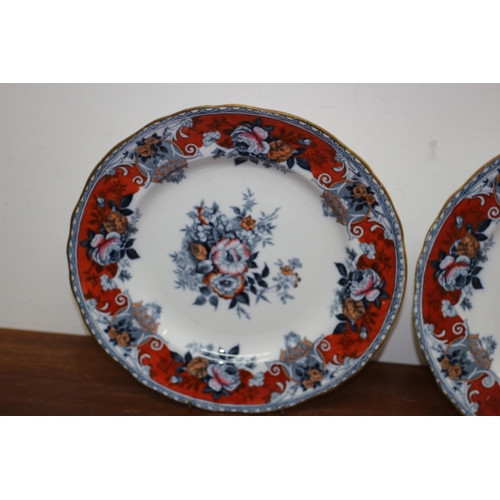 328 - 2 x Pinder, Bourne and Hope Display Plates in Bouquet Pattern - Dating 1860 - 1880 era