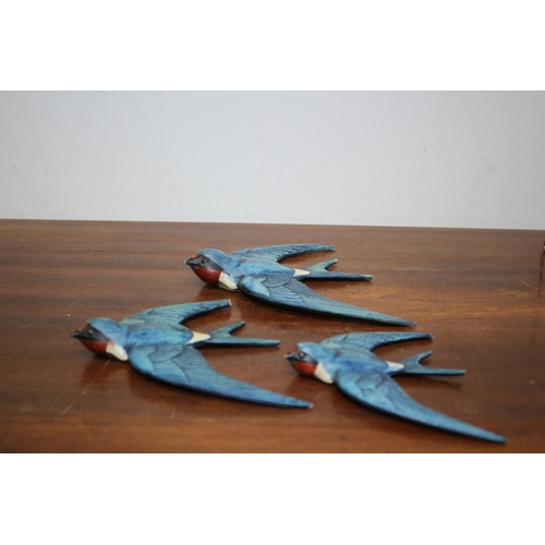 329 - Trio of Pottery Flying Swallows