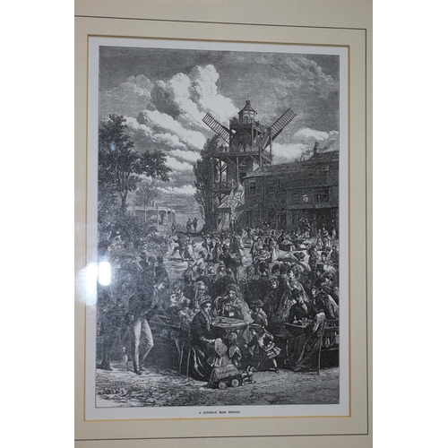 340 - David Henry Friston Engraving/Print - Saturday Half Holiday - Framed and Glazed - 38 x 30cm