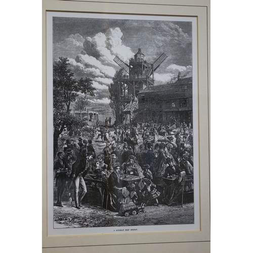 340 - David Henry Friston Engraving/Print - Saturday Half Holiday - Framed and Glazed - 38 x 30cm