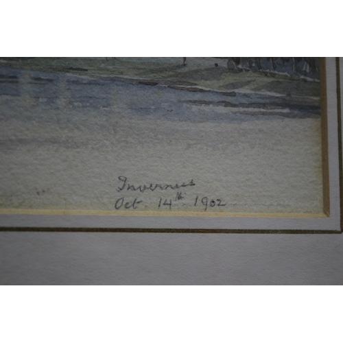 341 - Unsigned Watercolour of a Scene of Inverness 1962