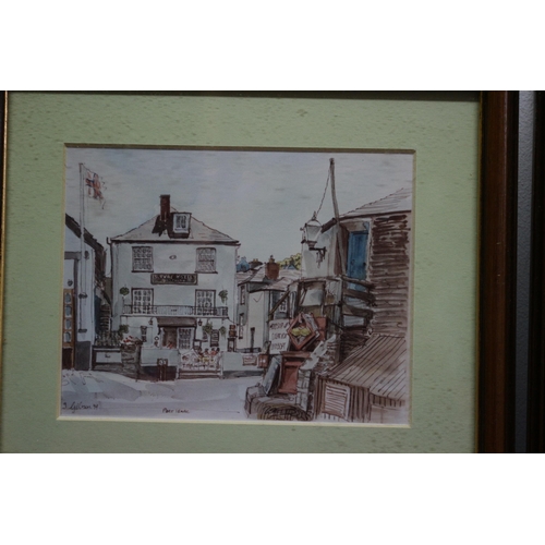 343 - Trio of Ink & Watercolour Paintings of Padstow and Port Isaac by Glyn Gibson - 20 x 17.5cm