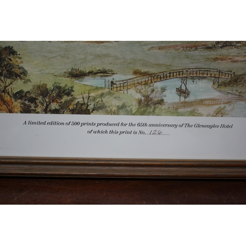 21 - Limited Edition Print of The 65th Anniversary of The Gleneagles Hotel - 126 / 500 - Framed and Glaze... 