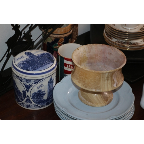 30 - Large Selection of Chinaware including Delft Pot, Marble Vase and Lots of Other Pieces