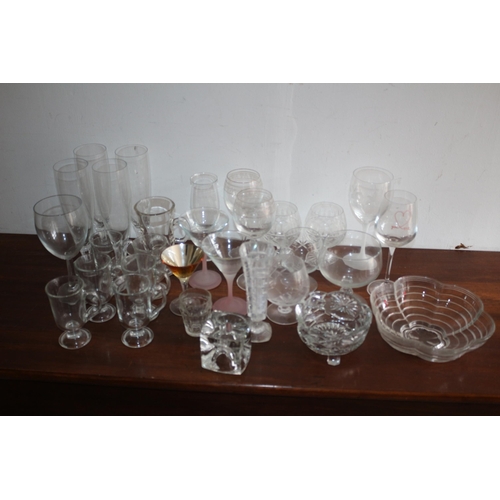 34 - Nice Collection of Crystal Brandy Glasses and Wine Glasses plus Other Glass Items