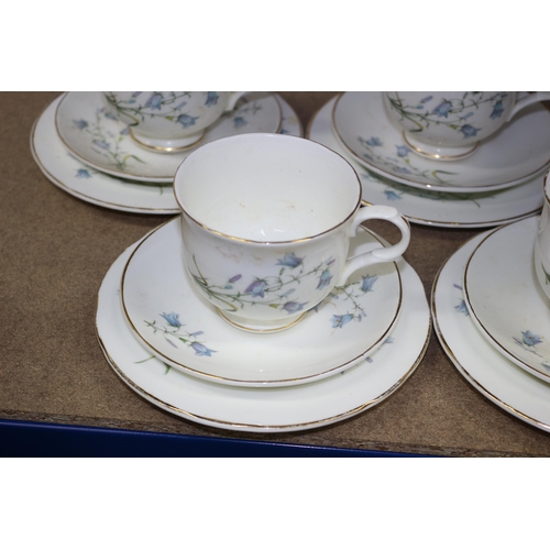 4 - Sadler Wellington Bluebell Set of 5 Trios, Cup, Saucer and Sandwich Plate