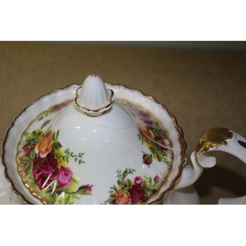 5 - Old Country Roses Teapot, Couple of Cups and a Posy Basket Ornament