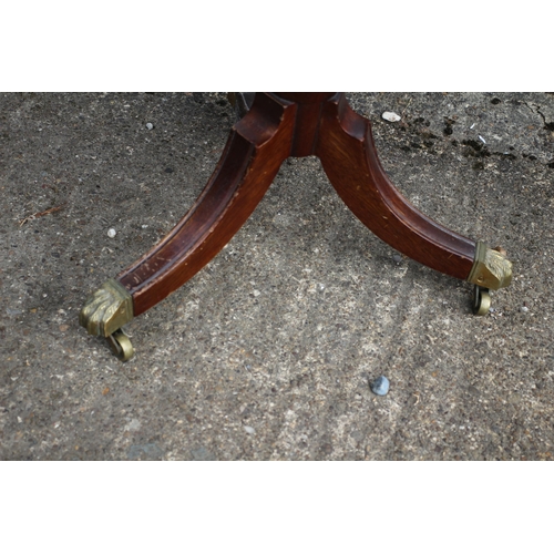 8 - Quality Mid Century Hand Made Octagonal Side Table With Drawer and Brass Claw Feet and Casters by Mc... 