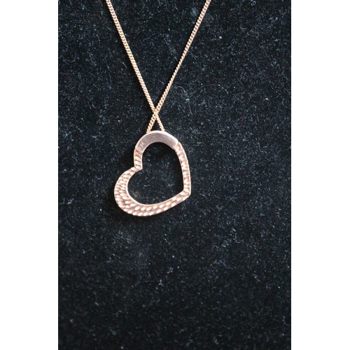 44 - Sterling Silver Gold Tone Heart Pendant Necklace with Matching Silver Chain