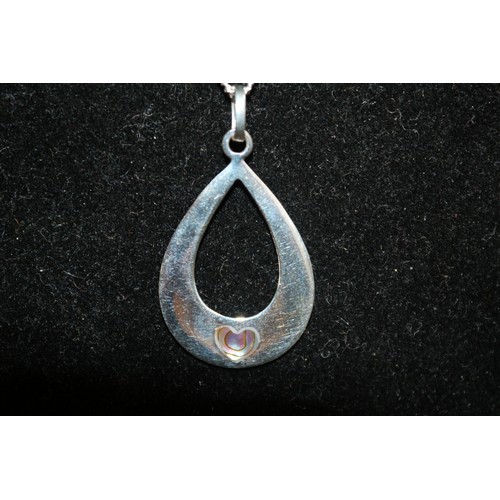 47 - Droplet Sterling Silver Pendant Necklace on Silver Chain