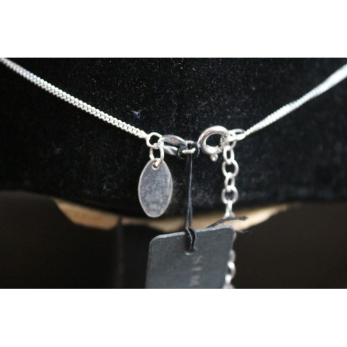 47 - Droplet Sterling Silver Pendant Necklace on Silver Chain