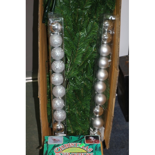 53 - Boxed Christmas Tree with 2 Tubes of Baubles