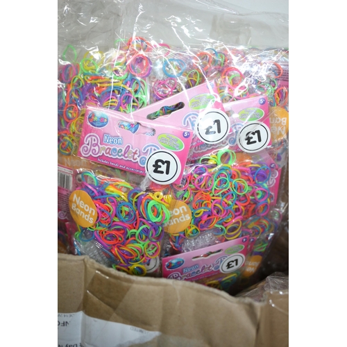 58 - Box Containing a Quantity of Loom Bands and Decorative Bag