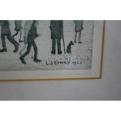 67 - L S Lowry Print from the Soho Gallery - Framed and Glazed - 65.5 x 45cm